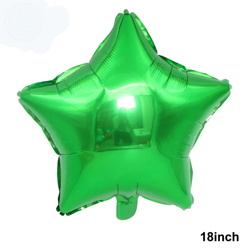 18" Star & Heart Foil Balloons for Parties & Weddings (5–50 pcs)
