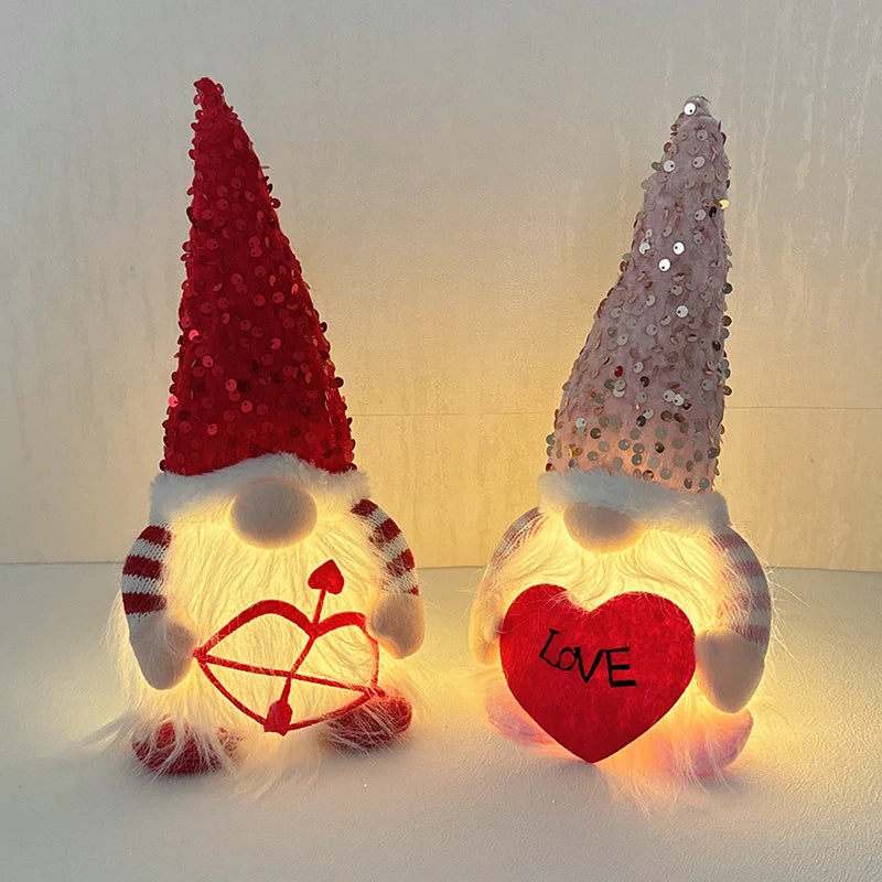 LED Glowing Faceless Gnome Plush Doll | Holiday & Valentine Décor Holiday Gnome Ornament Babs