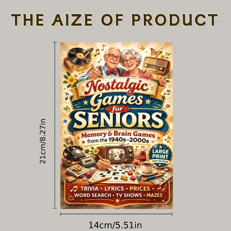 Nostalgic Activity Books for Seniors – Brain-Training Set of 2 Senior Activity Books Babs