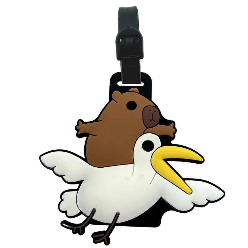 Cartoon Capybara PVC Luggage Tag – ID & Address Holder Luggage Tag Babs Capybara-C