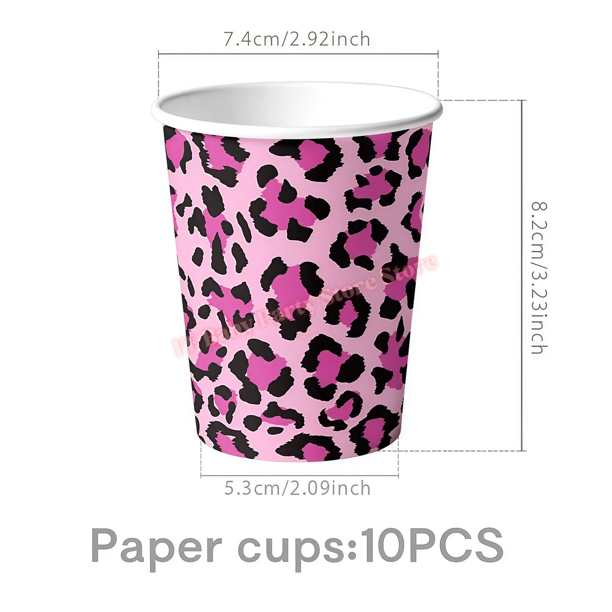 Leopard Print Birthday Party Supplies – Plates, Cups & Decor Party Decoration Set Babs 10pcs cup 1 others