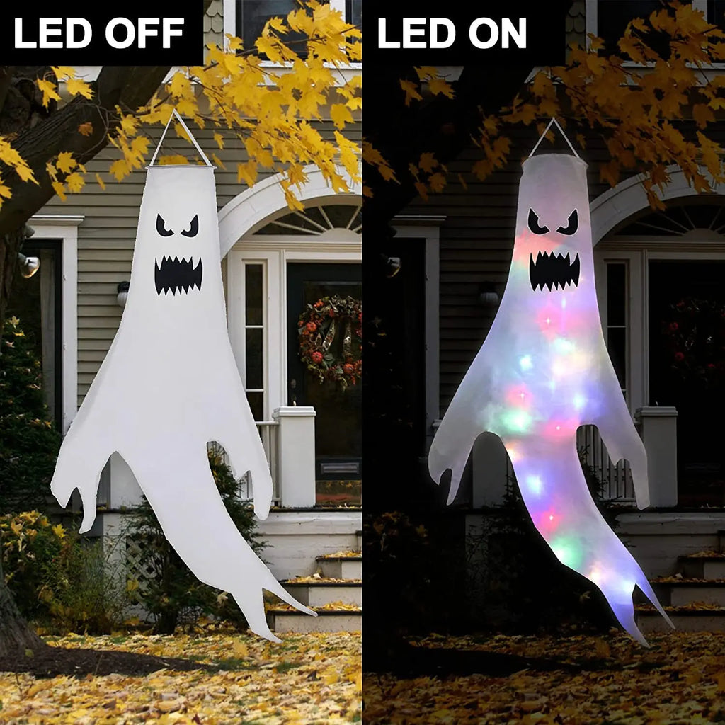 Halloween LED Glowing Ghost Hanging Decoration 130cm Halloween Hanging Decoration Babs