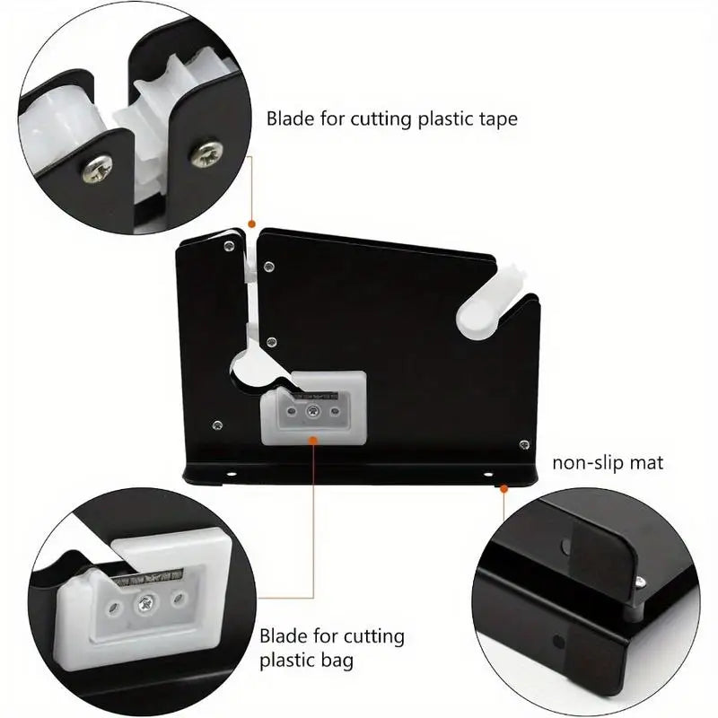 Heavy Duty Steel Poly Bag Sealer Tape Dispenser with Trimmer Bag Sealer Dispenser Babs