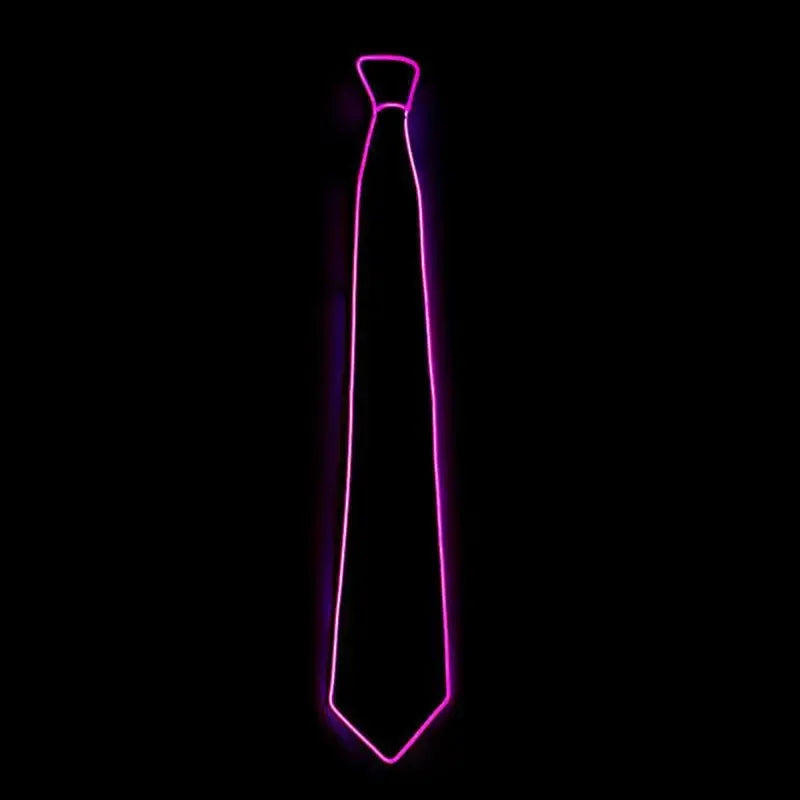 LED Light Up Necktie – Neon Glow Tie for Rave & Party LED Glow Necktie Babs pink