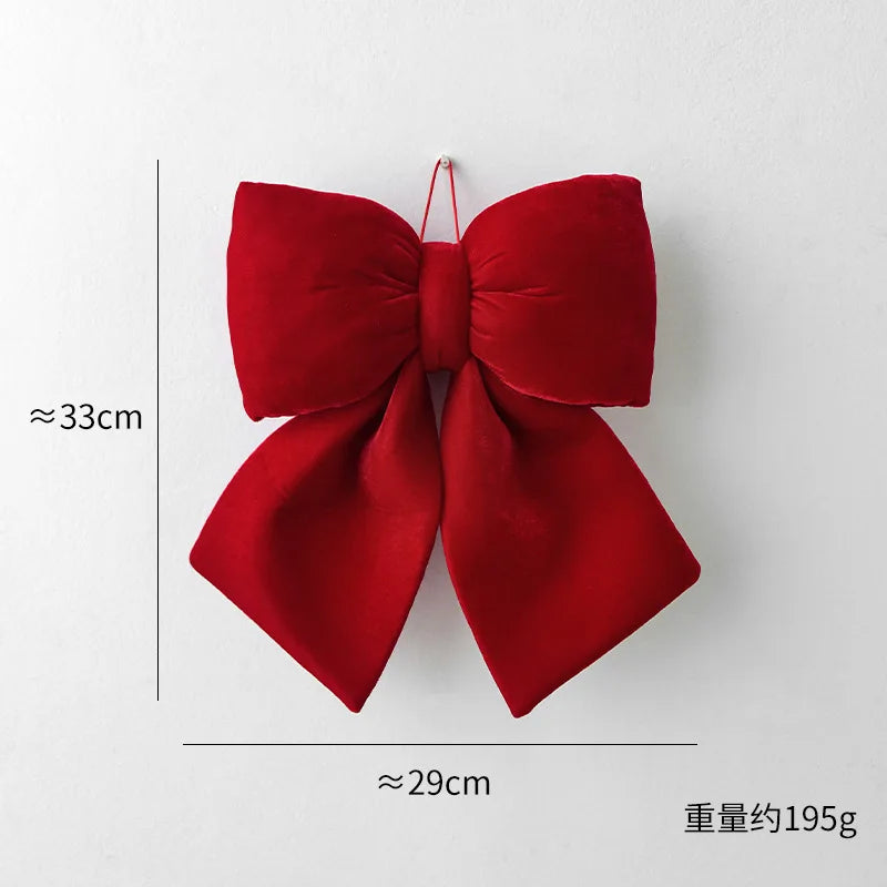 Christmas Velvet Red Bow Ornaments – Xmas Tree Hanging Décor Christmas Bow Ornament Babs L