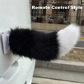 Remote Control Wagging Fox Tail Scooter Car Decoration Vehicle Tail Decor Babs Black