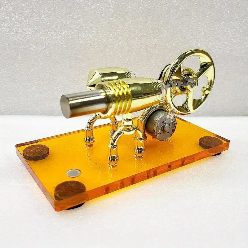 Hot Air Stirling Engine DIY Model Kit with Alternator – Science Toy Science Education Model Babs