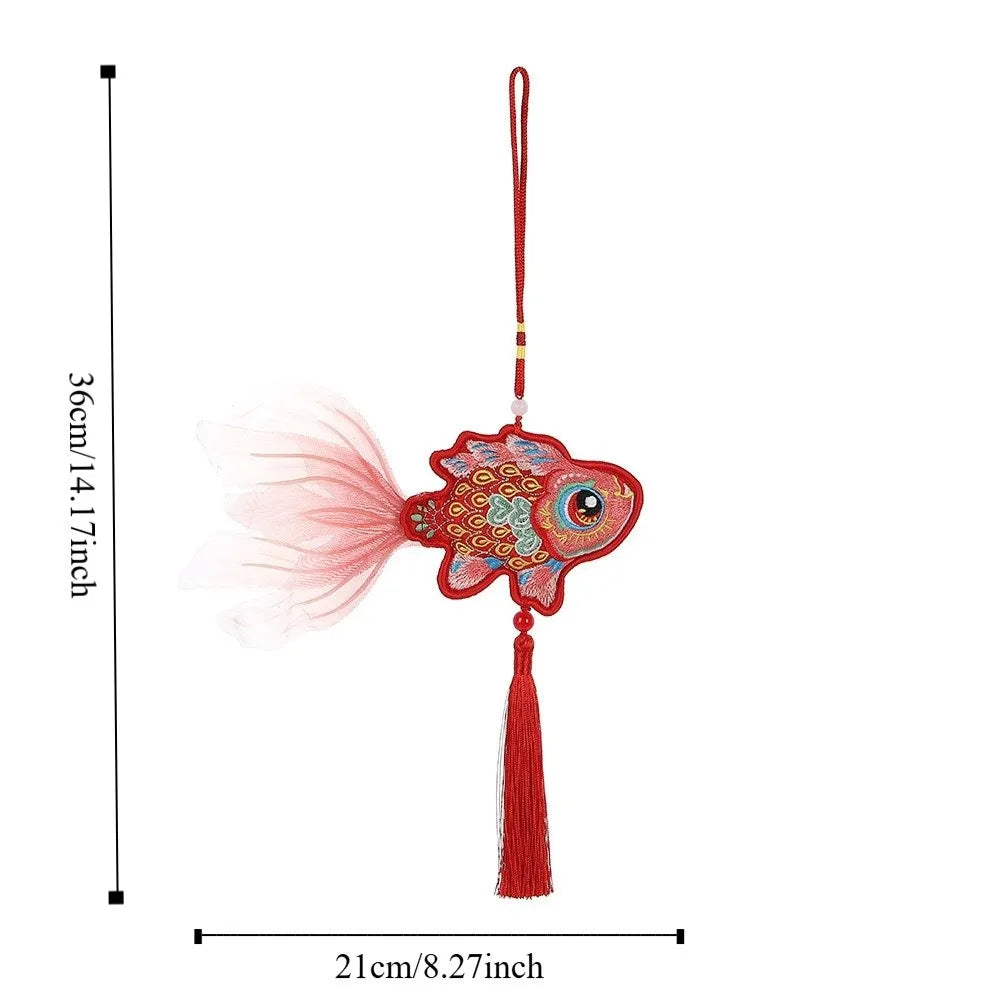 Koi Fish Tassel Pendant | Chinese New Year Good Fortune Decor Festive Tassel Pendant Babs