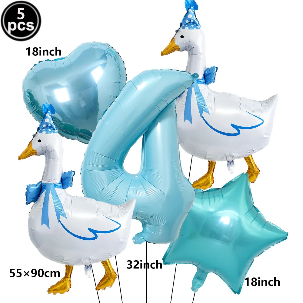 Goose 1st Birthday Foil Balloon Set – Farm Animal Party Decor Birthday Foil Balloon Set Babs MINT GREEN As pictures show
