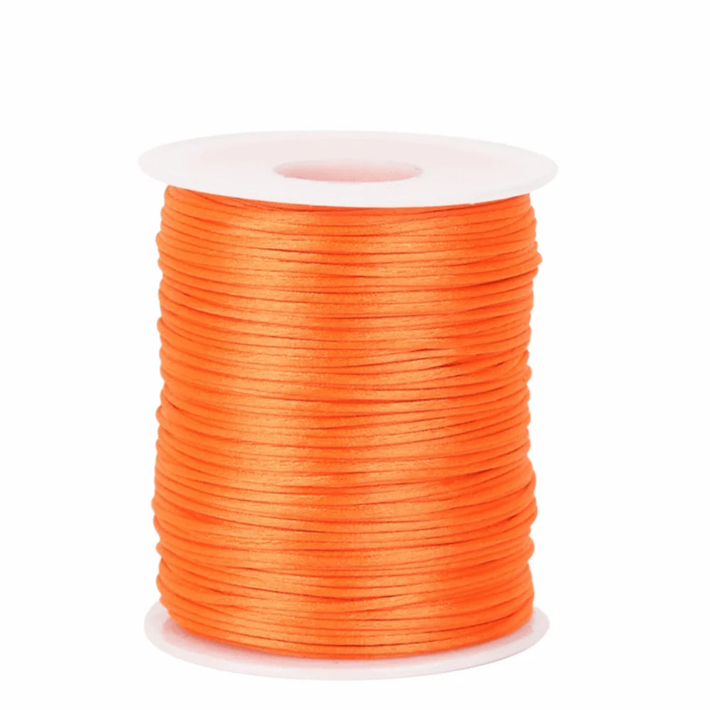 100m Satin Rattail Cord 1.5mm Braided Beading String for Crafts Craft Cord Babs Orange