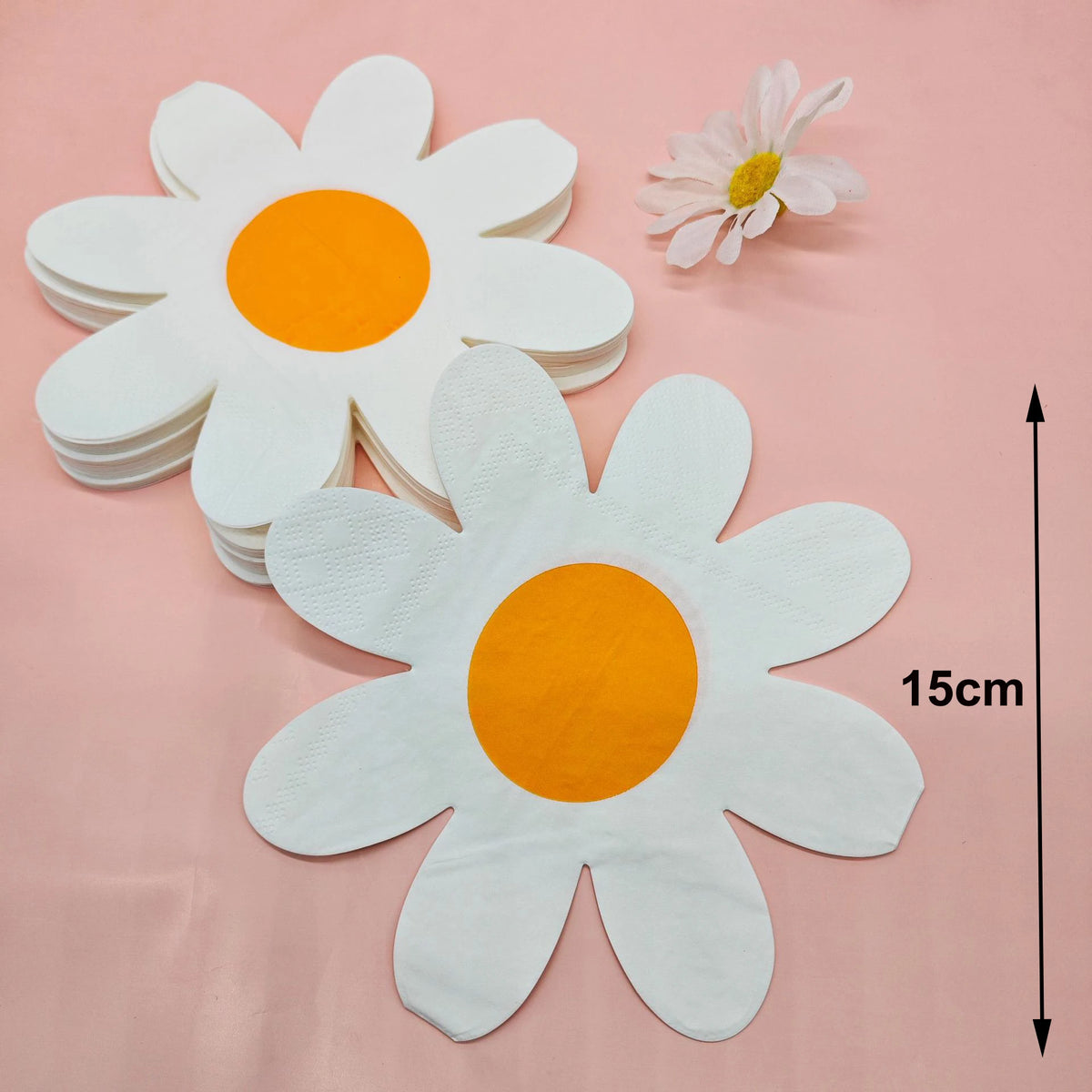 Flower Shaped Paper Napkins Daisy Lotus Blossom Party Decor Decorative Paper Napkins Babs Light Grey 60pcs