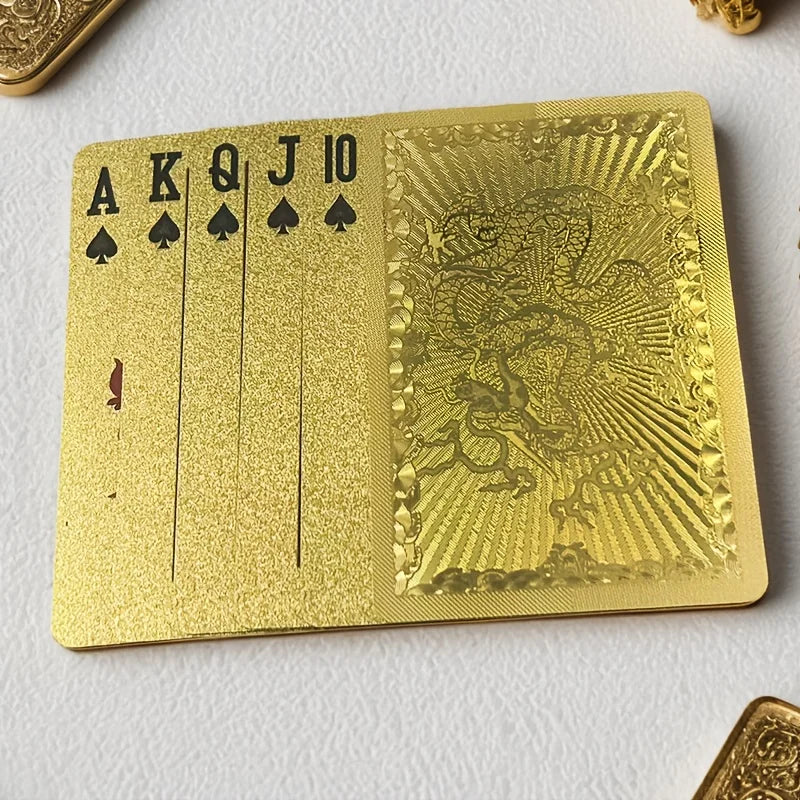 Matte Golden Dragon PVC Playing Cards – Durable Hardened Deck PVC Playing Cards Babs