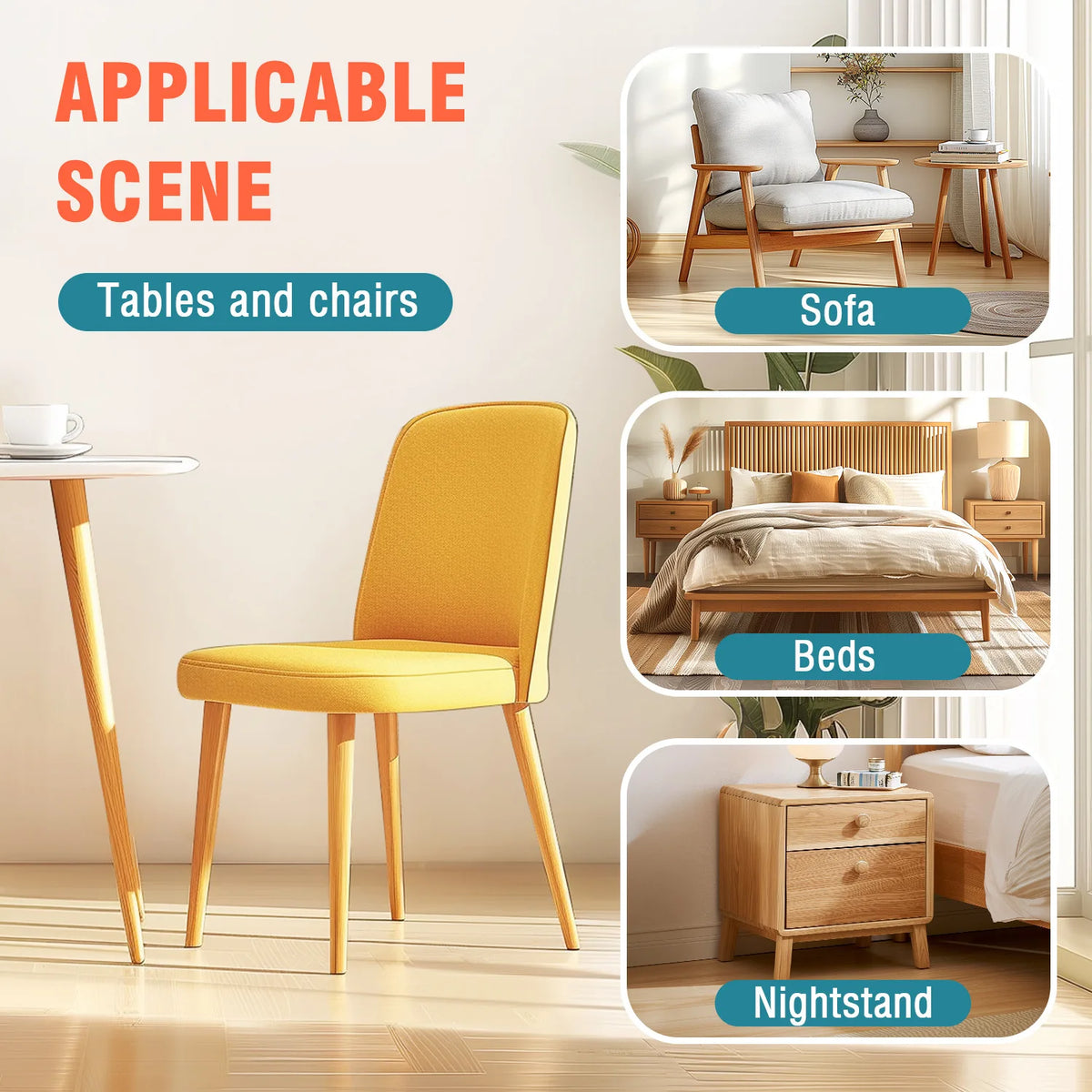 Furniture Anti-Slip Rubber Pads – Protect Floors from Scratches Furniture Leg Pads Babs