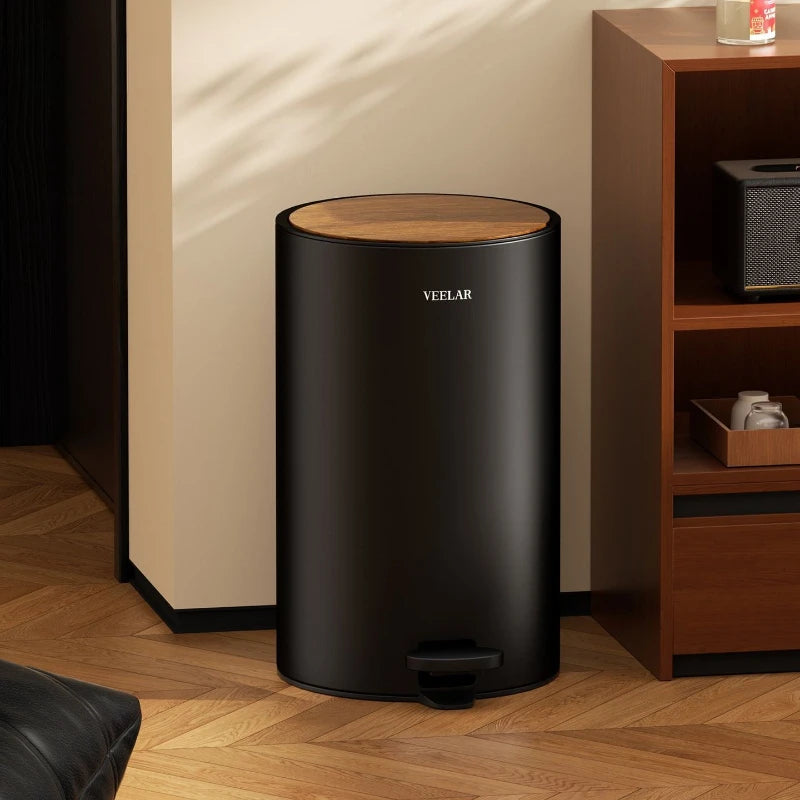 Large Metal Pedal Trash Can with Lid – 8L & 15L Luxury Bin Pedal Trash Can Babs