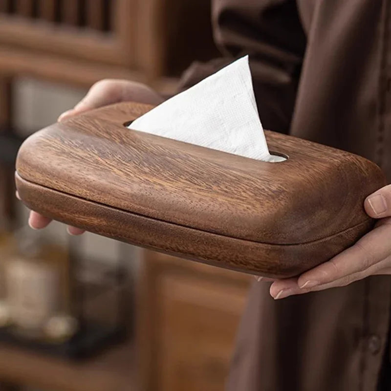 Luxury Walnut Wood Tissue Box – Modern Napkin Organizer Wood Tissue Box Babs