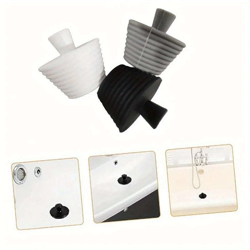 Silicone Bathtub & Sink Drain Plug – Universal Spiral Seal Silicone Drain Plug Babs