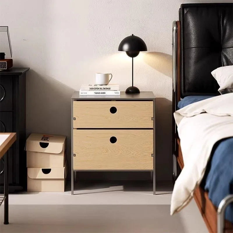Luxury Solid Wood Nightstand | Modern Minimalist Bedside Table Wooden Nightstand Babs