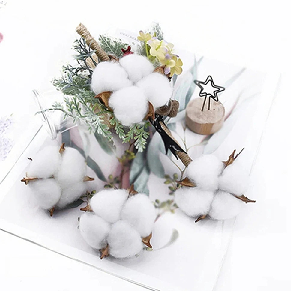 Artificial Cotton Ball Flowers 4/8Pcs – DIY Wedding Home Decor Artificial Flower Picks Babs