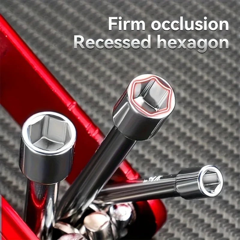 6-in-1 Folding Nut Driver – Imperial & Metric Socket Wrench Folding Socket Wrench Babs