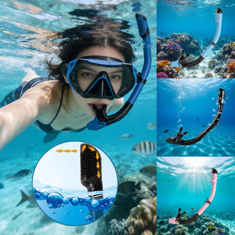 Full Dry Snorkel for Adults – Silicone Mouthpiece & Clip Dry Snorkel Babs