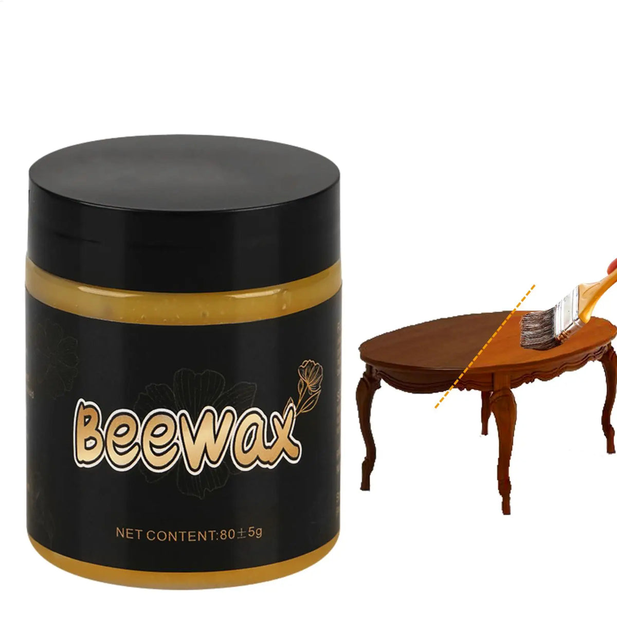 Natural Beeswax Furniture Polish & Wood Cleaner – 80g Furniture Wax Polish Babs