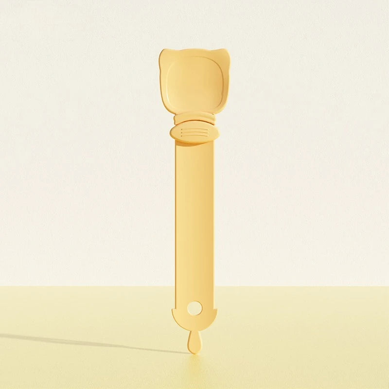 Cat Strip Feeder Spoon – Long Handle Wet Food Dispenser for Cats Cat Feeder Spoon Babs Yellow