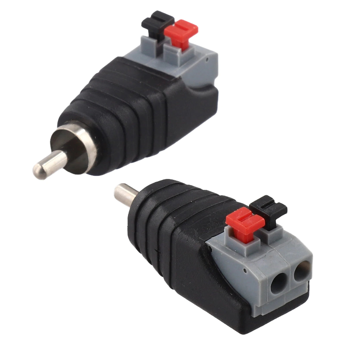 2PCS RCA Male Connector Adapter | Speaker Wire to Audio Jack RCA Cable Adapter Babs