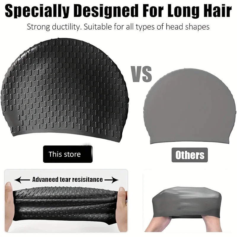 Unisex Silicone Swim Cap – Waterproof, Non-Slip, High Elasticity Silicone Swim Cap Babs