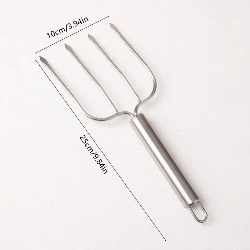 4-Prong Stainless Steel BBQ Fork – Turkey, Lamb & Steak BBQ Roasting Fork Babs