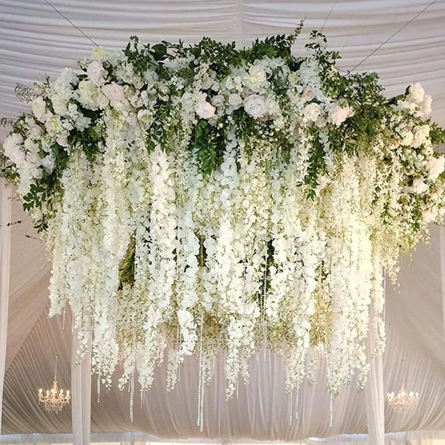 Silk Artificial Orchid Flower String – Wedding & Garden Décor Artificial Flower Garland Babs