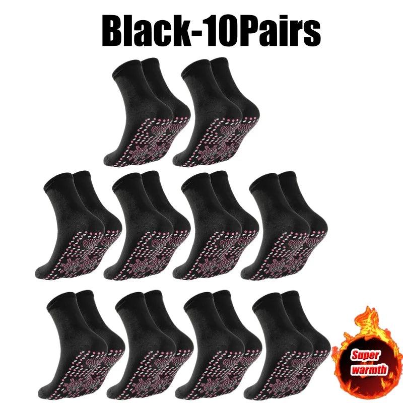 Magnetic Therapy Massage Socks – Warm Non-Slip Winter Socks Magnetic Therapy Socks Babs Black-10Pairs