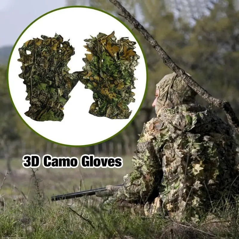 3D Camo Leaf Gloves – Non-Slip Hunting & Paintball Gloves Camo Hunting Gloves Babs