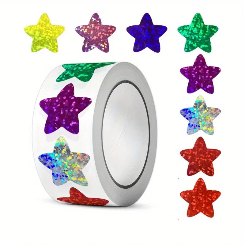 Holographic Star Stickers Kids Reward Classroom DIY Craft Craft Stickers Babs
