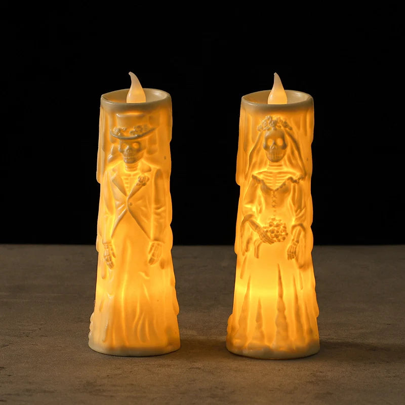 Bride & Groom LED Candle Set – Halloween & Wedding Décor LED Decorative Candles Babs 1set couple