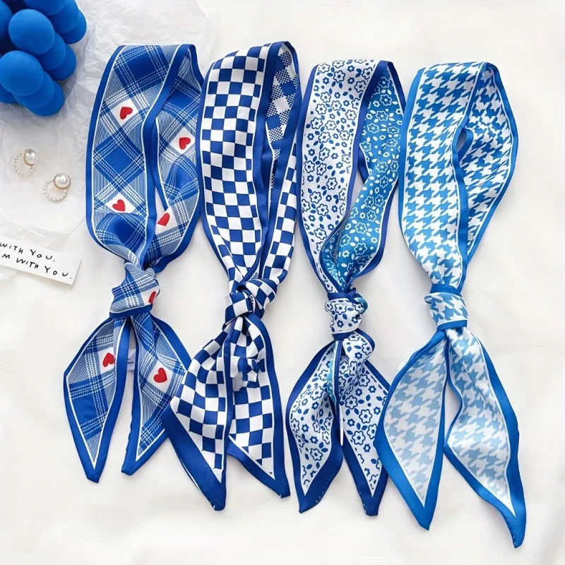 Blue Long Scarf Ribbon – Multi-Use Hair & Bag Accessory Hair & Bag Ribbon Babs