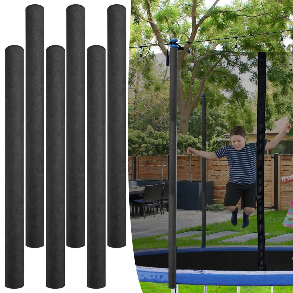 6-Pack Trampoline Pole Foam Sleeves 88cm PE Covers | Black Blue Trampoline Pole Covers Babs
