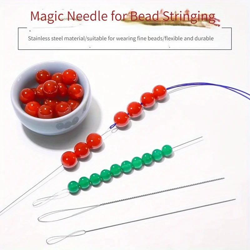 7-Piece Stainless Steel Bead Needles – DIY Jewelry Making Set Jewelry Making Tools Babs
