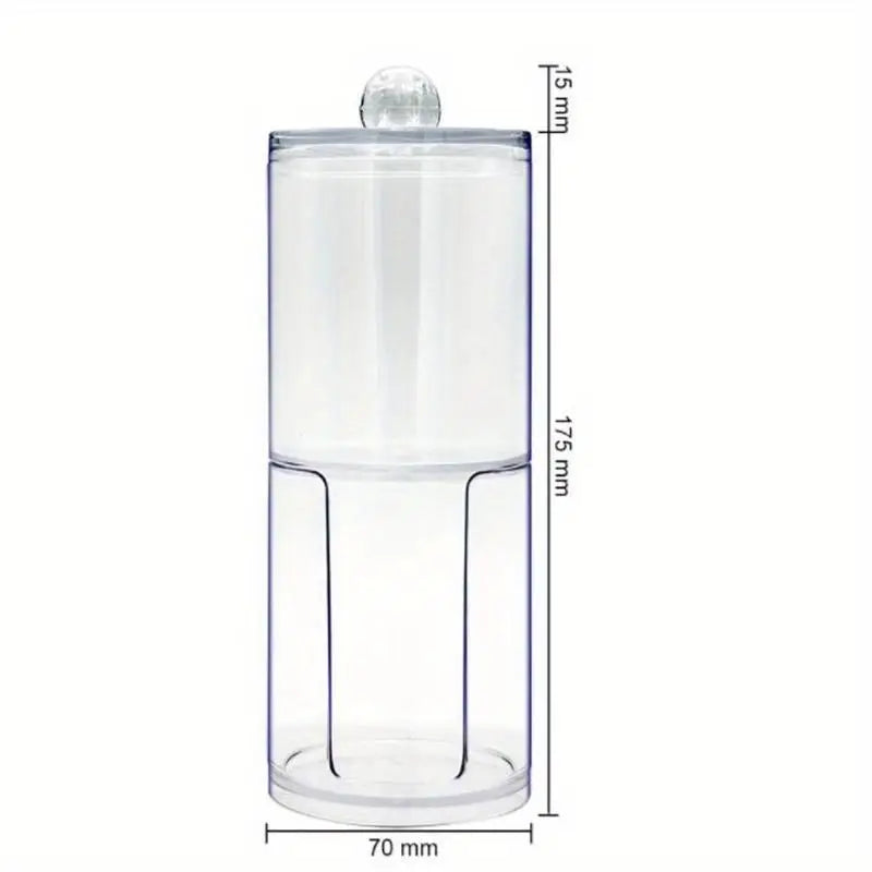 Round Acrylic Q-Tip & Cosmetic Storage Box Organizer Cosmetic Storage Organizer Babs 1pc