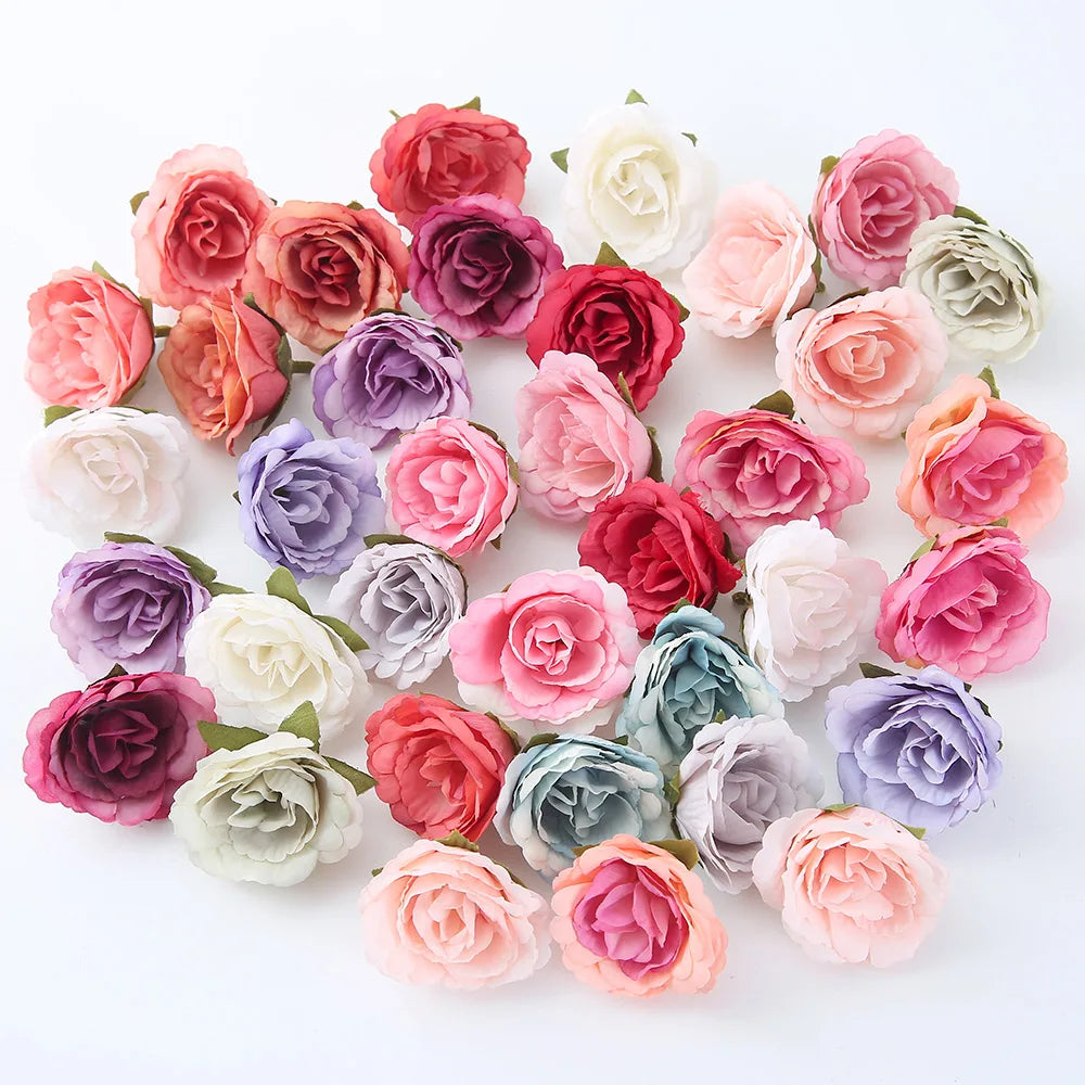 4cm Silk Artificial Rose Flower Heads – DIY Wedding Decor Artificial Flower Heads Babs