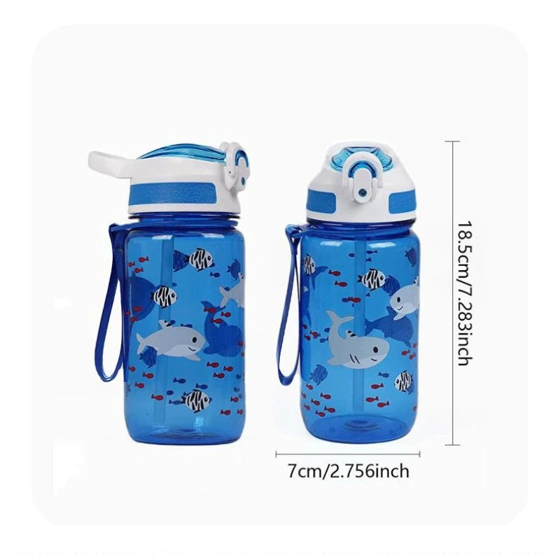 Kids Straw Water Bottle – Leakproof, BPA-Free with Carry Handle Kids Water Bottle Babs