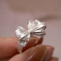 Bowknot Zircon Ring for Women – Adjustable Copper Fashion Ring Fashion Ring Babs open ring 1pcs silver