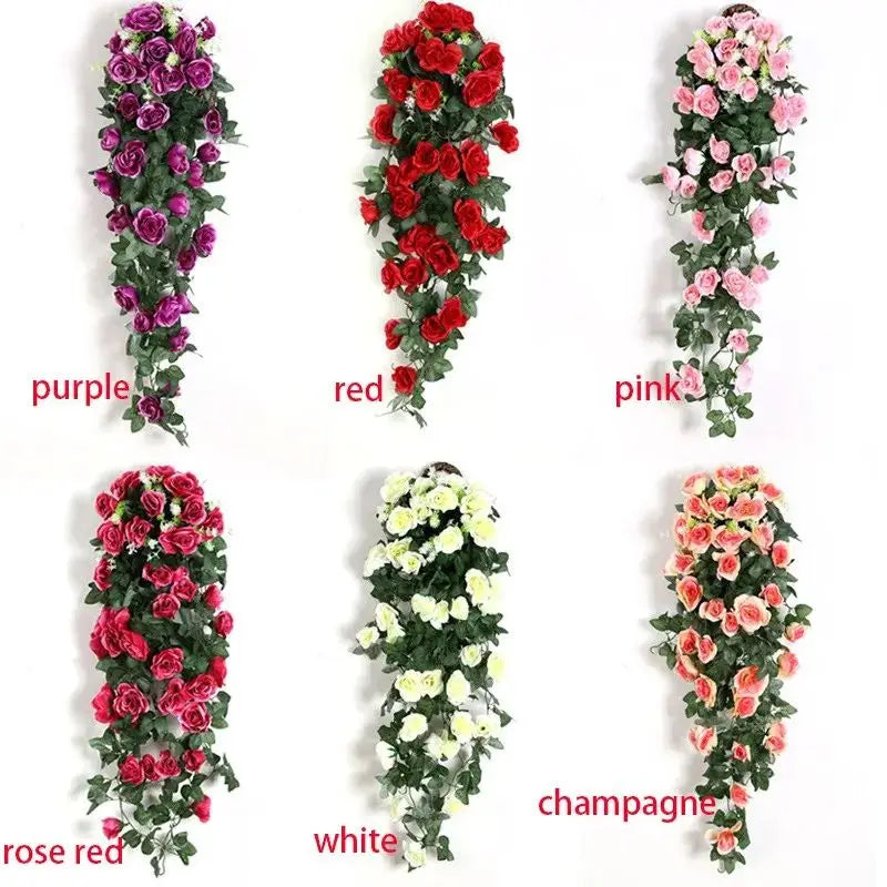 Artificial Silk Rose Vine Wall Hanging – Wedding & Home Décor Artificial Flower Vine Babs
