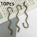 10Pcs Wave Metal Bookmarks – Retro Alloy Reading Accessories Metal Bookmark Set Babs Bronze