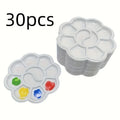 30Pcs Flower-Shaped Mini Plastic Palette Set for Watercolor Art Art Mixing Palette Babs 30pcs