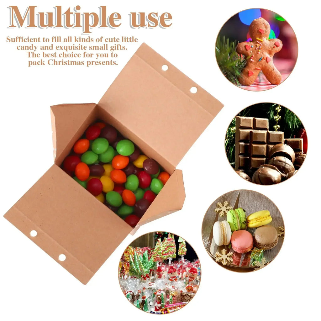 Christmas Kraft Paper Gift Boxes – Advent Calendar & Candy Packaging Holiday Gift Boxes Babs