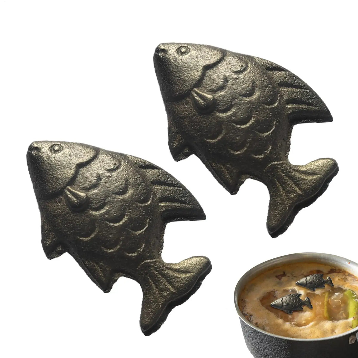 2-Pack Cast Iron Fish – Reusable Kitchen Iron Cooking Tool Iron Cooking Tool Babs