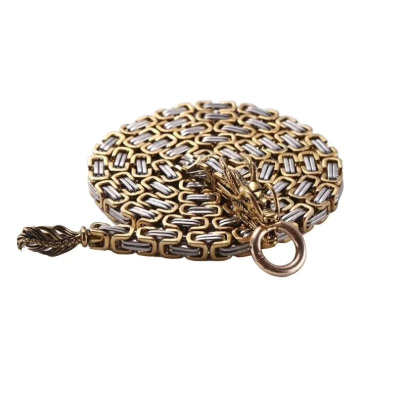 Stainless Steel Dragon Chain Bracelet 101cm – EDC Tactical Whip Chain Link Bracelet Babs yellow