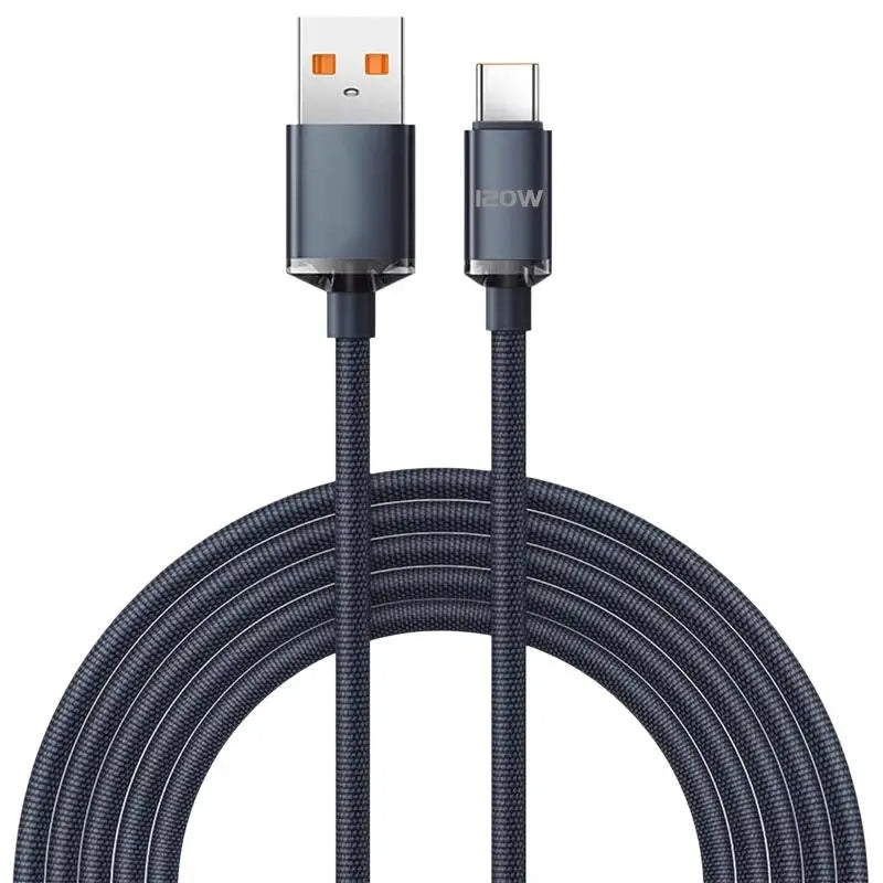 120W USB-C Fast Charging Cable 90° Elbow – 6A Nylon Braided USB-C Charging Cable Babs