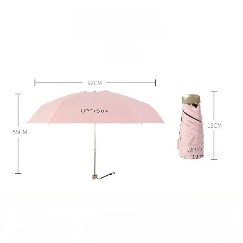 Mini 5-Fold UV Parasol – Ultralight Portable Travel Umbrella Folding Travel Umbrella Babs