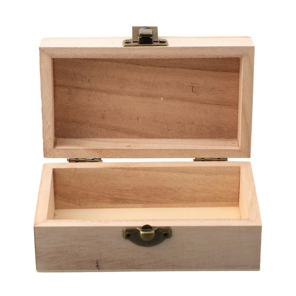 Wooden Hinged Storage Box – Jewelry, Craft & Keepsake Organizer Wooden Storage Box Babs